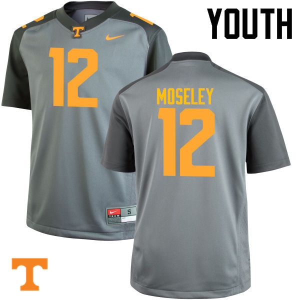 Youth #12 Emmanuel Moseley Tennessee Volunteers College Football Jerseys-Gray - Click Image to Close